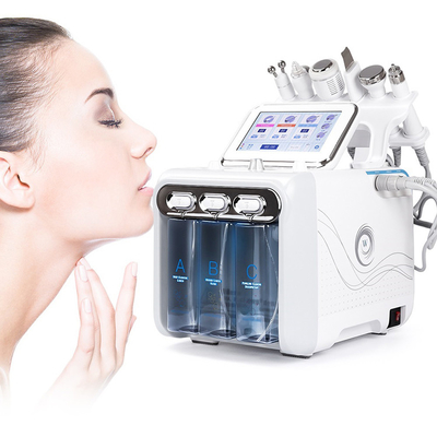 جهاز تجميل الوجه بفقاعات الأكسجين الصغيرة 6 في 1 آلة تنظيف البشرة هيدرا متعددة الوظائف